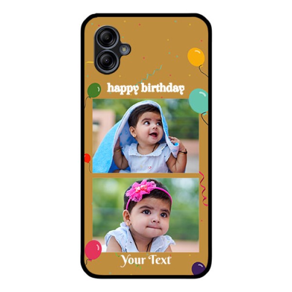 Galaxy M04 Personalized Glass Phone Case - Image Holder with Birthday Celebrations Design