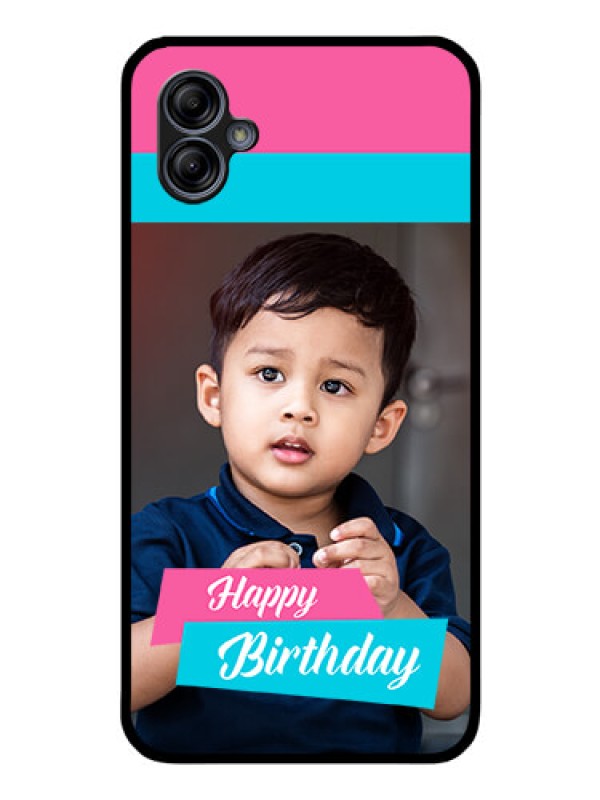 Custom Galaxy M04 Personalized Glass Phone Case - Image Holder with 2 Color Design