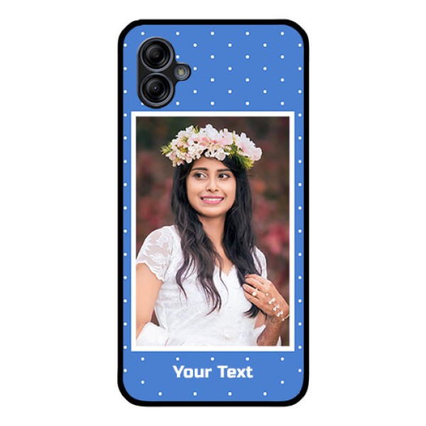 Galaxy M04 Photo Printing on Glass Case - Polka dots design