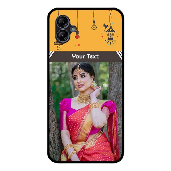 Galaxy M04 Custom Glass Mobile Case - with Family Picture and Icons
