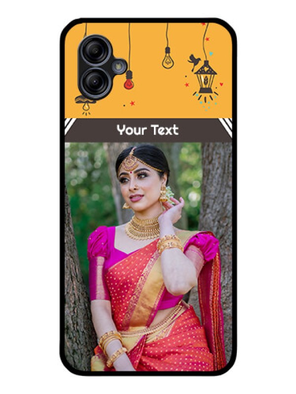 Custom Galaxy M04 Custom Glass Mobile Case - with Family Picture and Icons