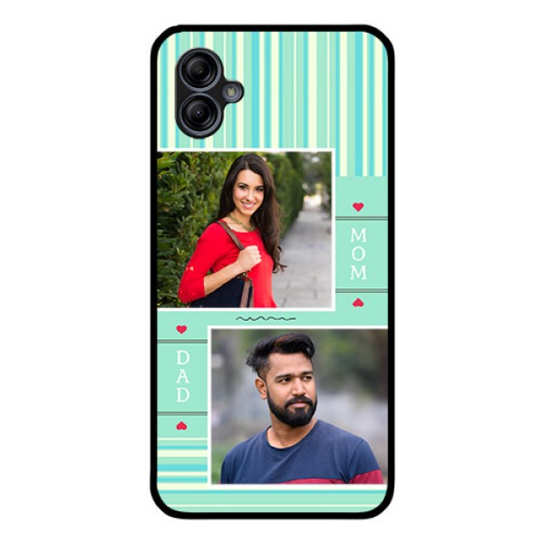 Galaxy M04 Custom Glass Phone Case - Mom & Dad Pic Design Galaxy M04 Custom Glass Phone Case - Mom & Dad Pic Design