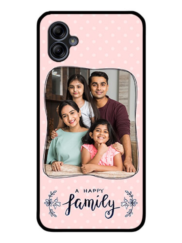 Custom Galaxy M04 Custom Glass Phone Case - Family with Dots Design
