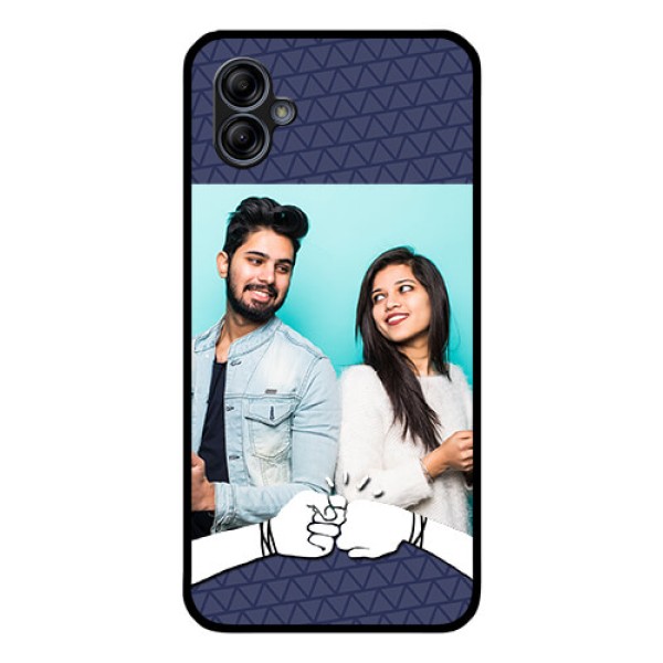 Galaxy M04 Photo Printing on Glass Case - with Best Friends Design