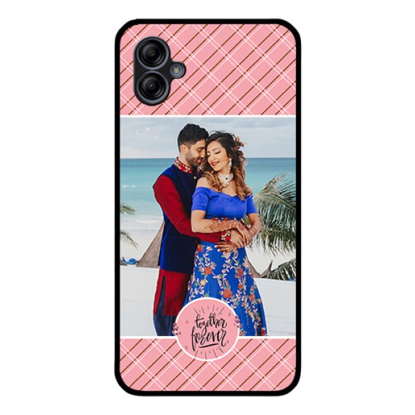 Galaxy M04 Personalized Glass Phone Case - Together Forever Design
