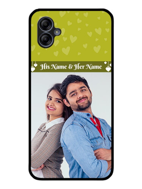 Custom Galaxy M04 Custom Glass Phone Case - You & Me Heart Design