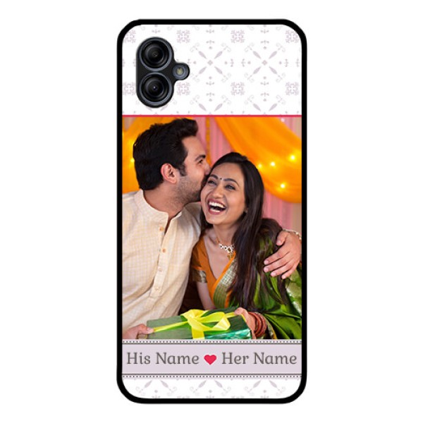 Galaxy M04 Custom Glass Mobile Case - with Photo and Ethnic Design Galaxy M04 Custom Glass Mobile Case - with Photo and Ethnic Design