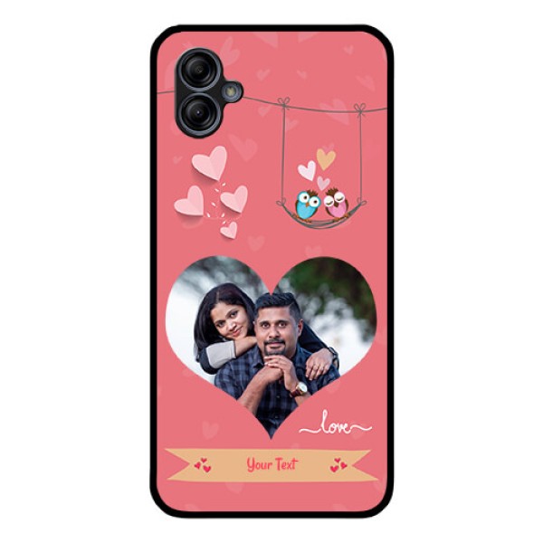 Galaxy M04 Personalized Glass Phone Case - Peach Color Love Design