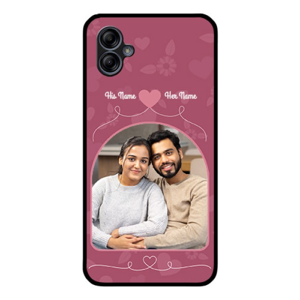 Galaxy M04 Photo Printing on Glass Case - Love Floral Design