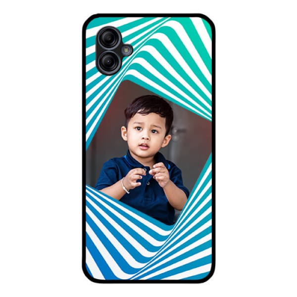 Galaxy M04 Personalized Glass Phone Case - Abstract Spiral Design
