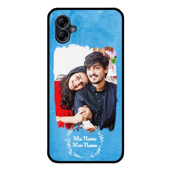 Galaxy M04 Custom Glass Phone Case - Blue Color Vintage Design