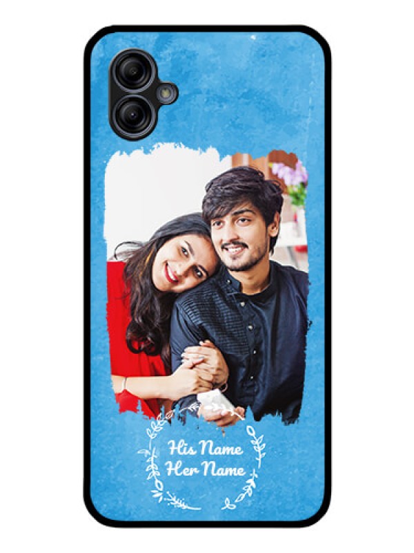 Custom Galaxy M04 Custom Glass Phone Case - Blue Color Vintage Design