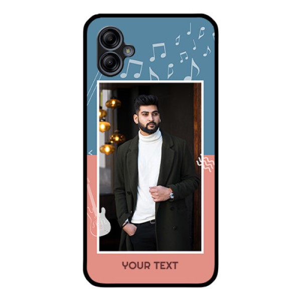 Galaxy M04 Photo Printing on Glass Case - with Color Musical Note Design Galaxy M04 Photo Printing on Glass Case - with Color Musical Note Design