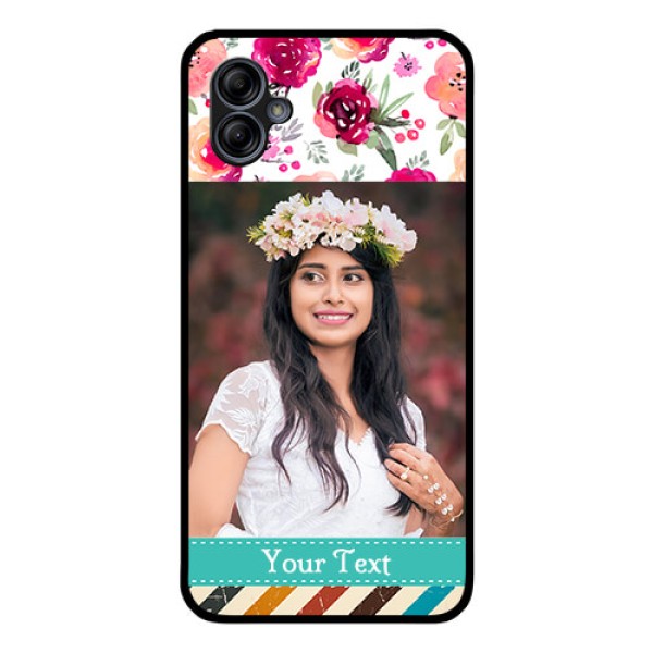 Galaxy M04 Custom Glass Phone Case - Watercolor Floral Design