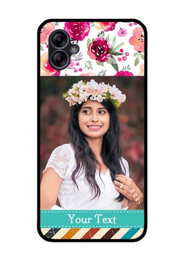 Galaxy M04 Custom Glass Phone Case - Watercolor Floral Design