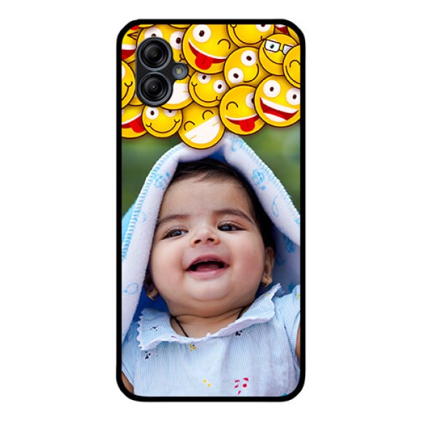 Galaxy M04 Custom Glass Mobile Case - with Smiley Emoji Design