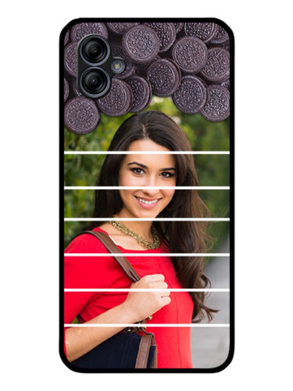 Custom Galaxy M04 Custom Glass Phone Case - with Oreo Biscuit Design