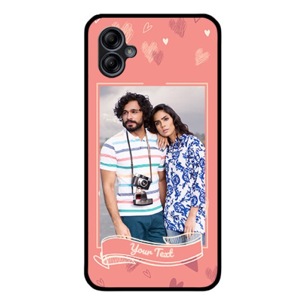 Galaxy M04 Custom Glass Phone Case - Love doodle art Design