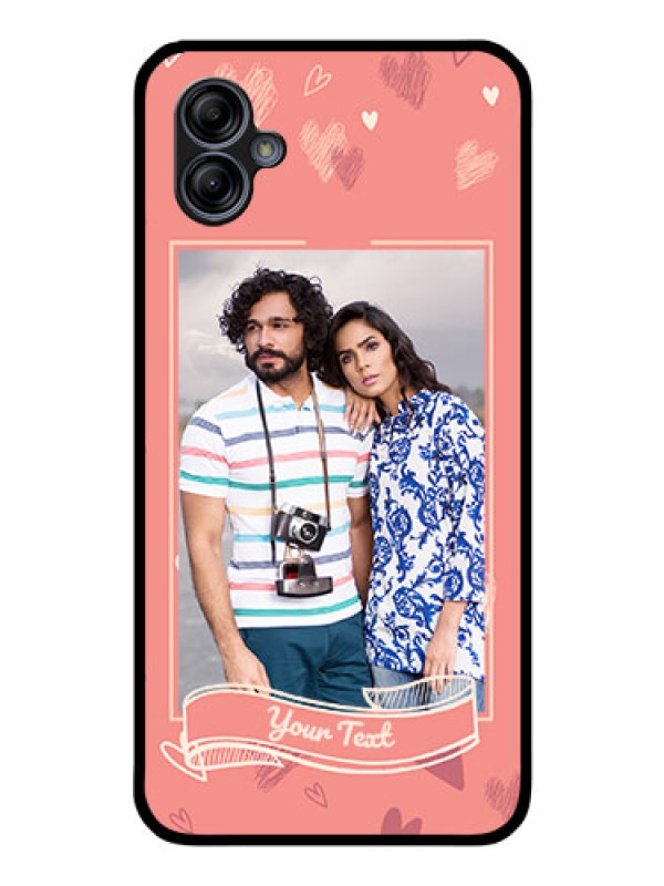 Custom Galaxy M04 Custom Glass Phone Case - Love doodle art Design