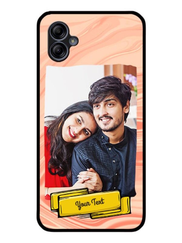 Custom Galaxy M04 Personalized Glass Phone Case - Marble Texture Design