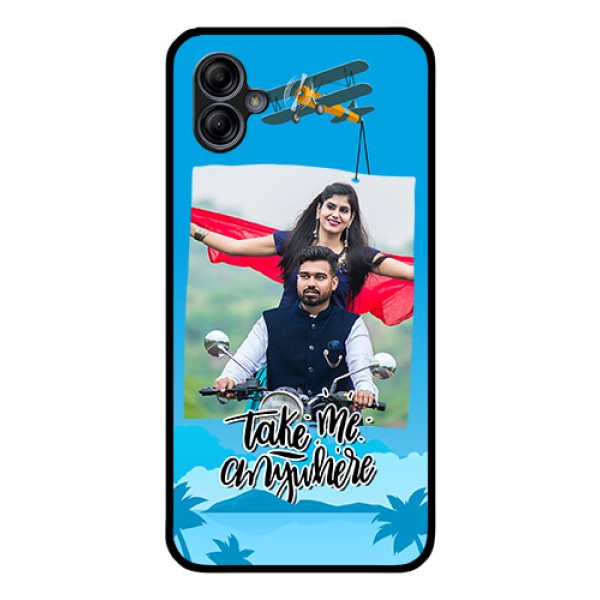 Galaxy M04 Custom Glass Mobile Case - Traveller Design