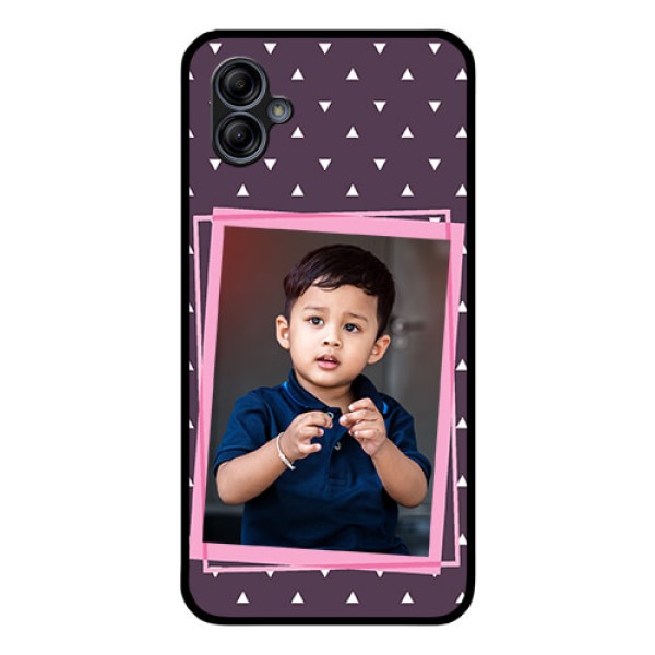 Galaxy M04 Custom Glass Mobile Case - Triangle Pattern Dotted Design