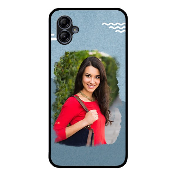 Galaxy M04 Custom Glass Mobile Case - Grunge Line Art Design