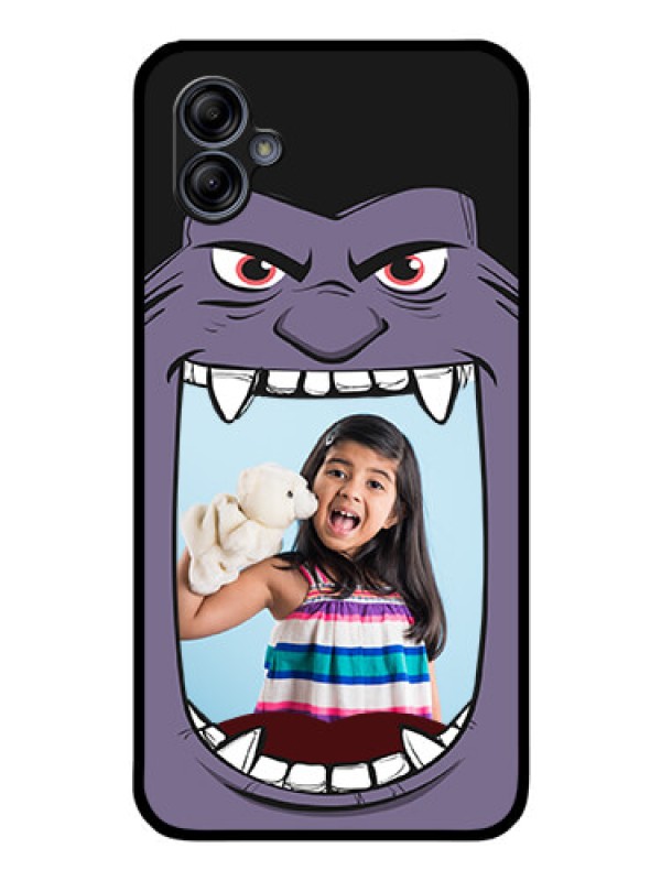 Custom Galaxy M04 Custom Glass Phone Case - Angry Monster Design