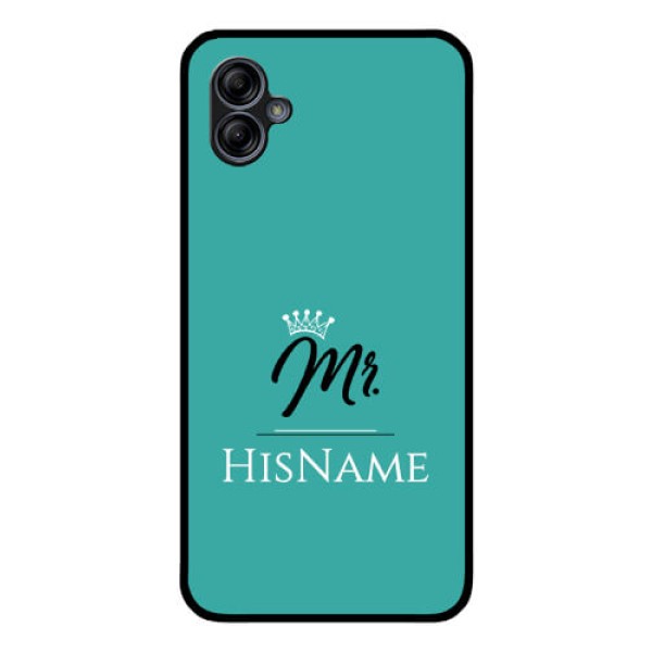 Galaxy M04 Custom Glass Phone Case Mr with Name