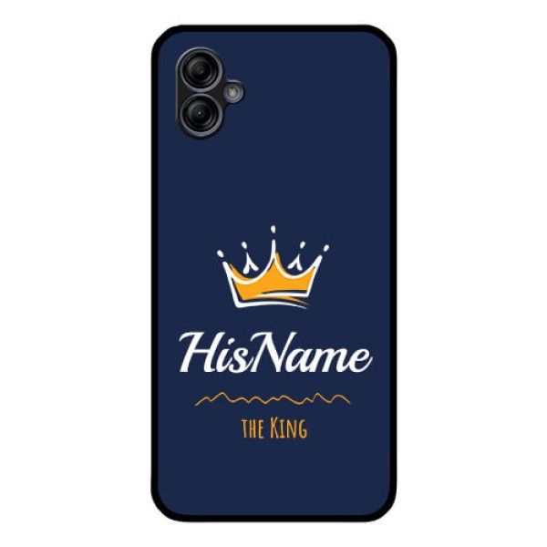 Galaxy M04 Glass Phone Case King with Name