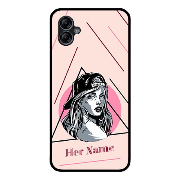 Galaxy M04 Personalized Glass Phone Case - Rockstar Girl Design