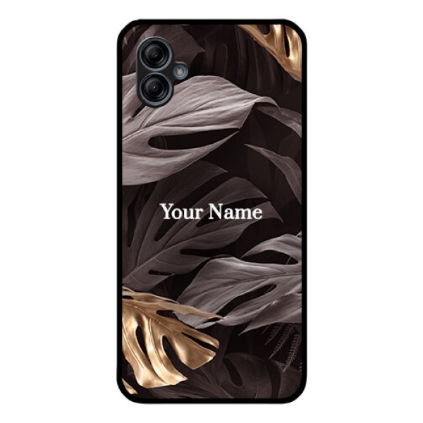 Galaxy M04 Personalised Glass Phone Case - Wild Leaves digital paint Design Galaxy M04 Personalised Glass Phone Case - Wild Leaves digital paint Design