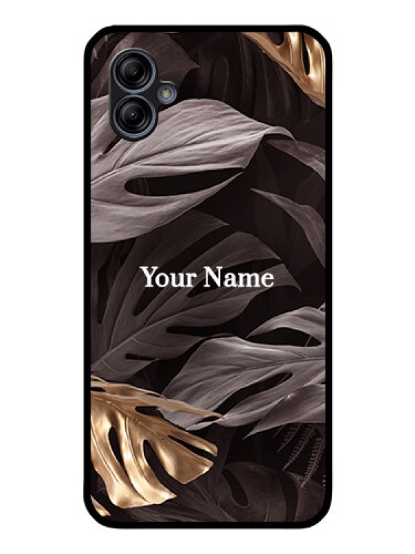 Custom Galaxy M04 Personalised Glass Phone Case - Wild Leaves digital paint Design