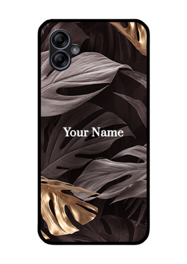 Galaxy M04 Personalised Glass Phone Case - Wild Leaves digital paint Design