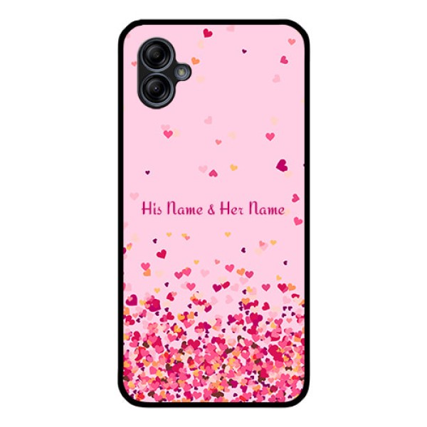 Galaxy M04 Photo Printing on Glass Case - Floating Hearts Design