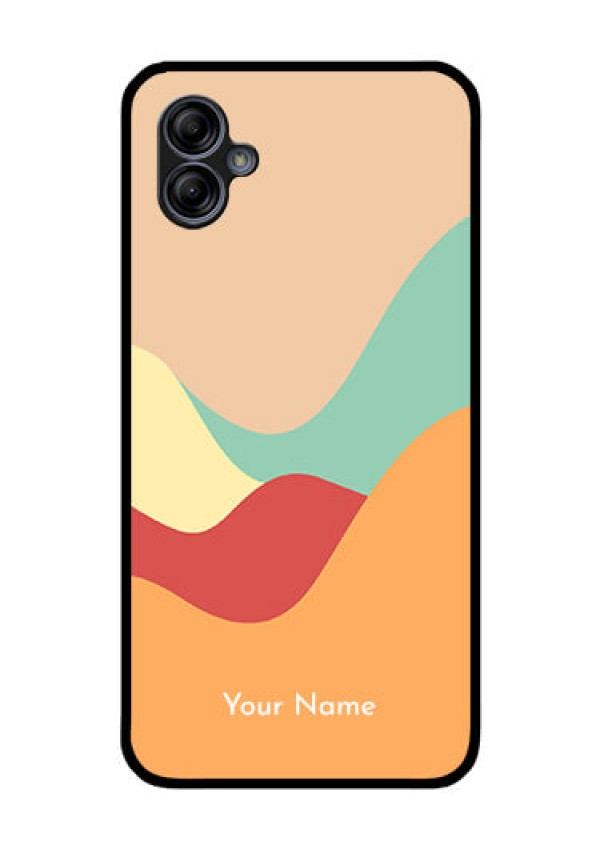 Galaxy M04 Personalized Glass Phone Case - Ocean Waves Multi-colour Design