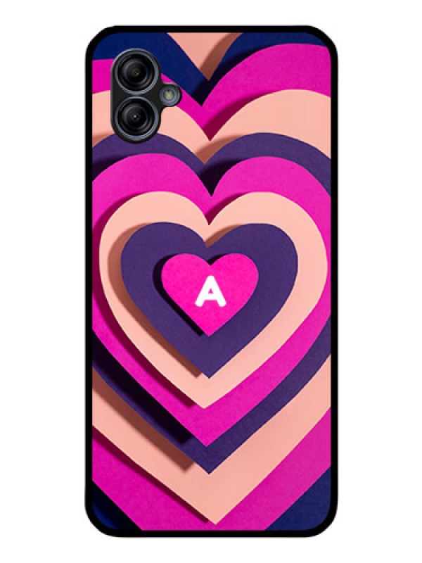Custom Galaxy M04 Custom Glass Mobile Case - Cute Heart Pattern Design