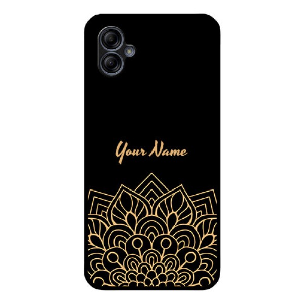 Galaxy M04 Custom Glass Phone Case - Golden mandala Design