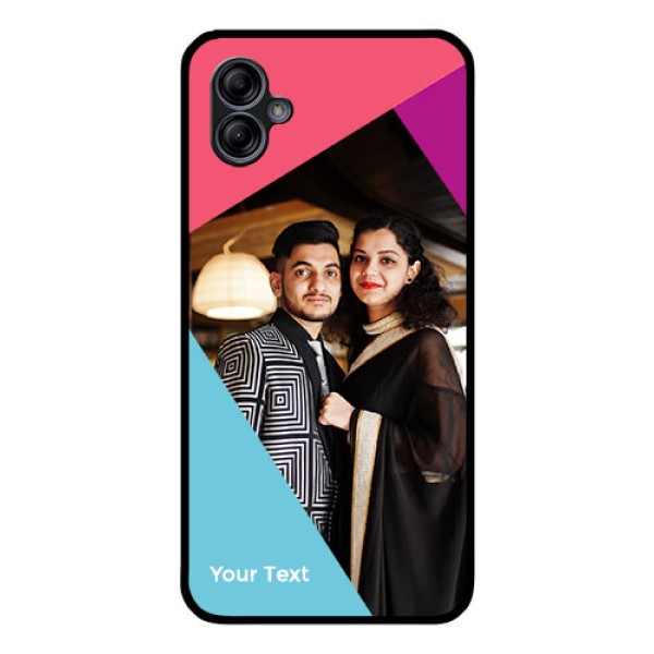 Galaxy M04 Custom Glass Mobile Case - Stacked Triple colour Design
