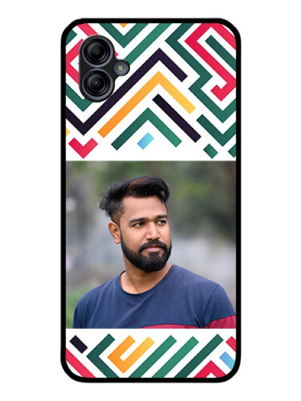 Custom Galaxy M04 Personalized Glass Phone Case - Colorful Maze Pattern Design