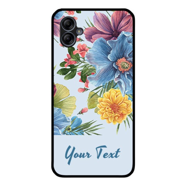 Galaxy M04 Custom Glass Mobile Case - Stunning Watercolored Flowers Painting Design