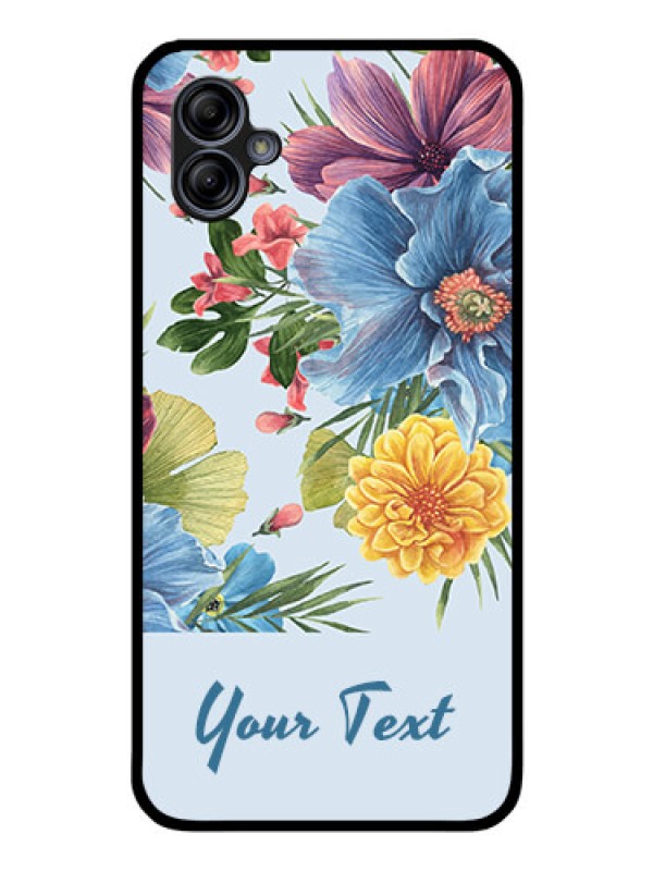 Custom Galaxy M04 Custom Glass Mobile Case - Stunning Watercolored Flowers Painting Design