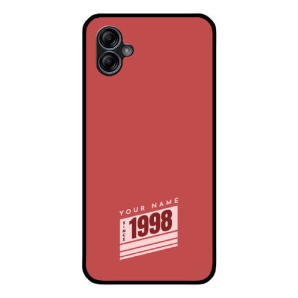 Galaxy M04 Custom Glass Phone Case - Red custom year of birth Design Galaxy M04 Custom Glass Phone Case - Red custom year of birth Design
