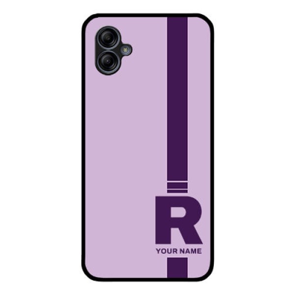 Galaxy M04 Photo Printing on Glass Case - Simple dual tone stripe with name Design Galaxy M04 Photo Printing on Glass Case - Simple dual tone stripe with name Design