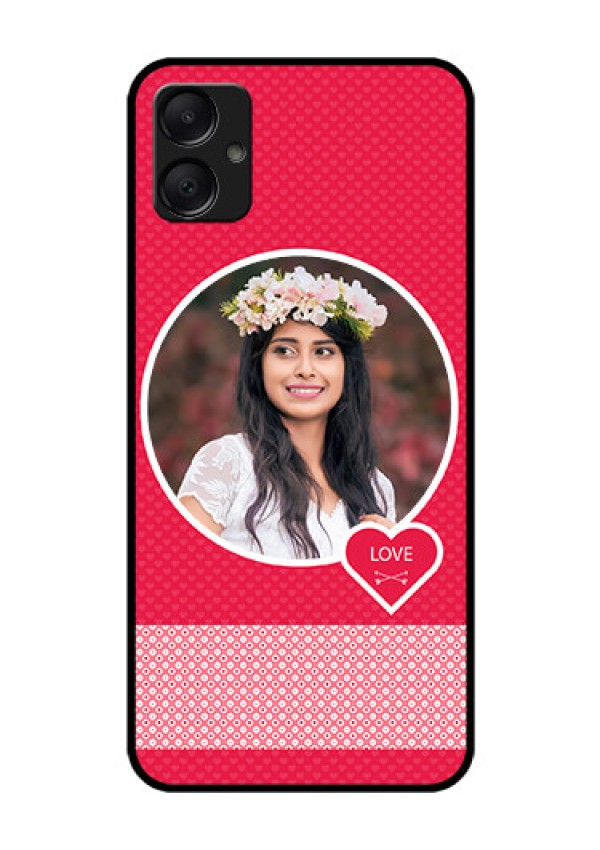 Galaxy M05 Custom Glass Phone Case - Pink Color Pattern Design