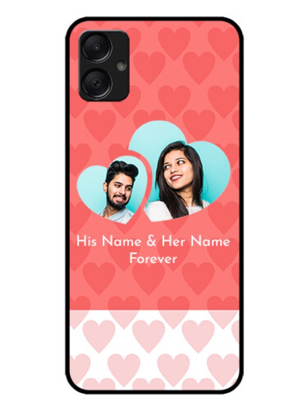 Custom Galaxy M05 Custom Glass Phone Case - Couple Pic Upload Design