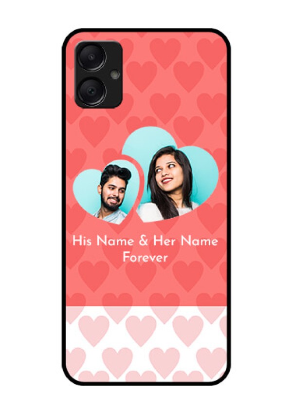 Galaxy M05 Custom Glass Phone Case - Couple Pic Upload Design
