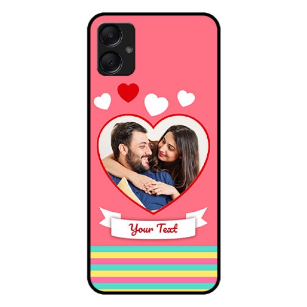 Galaxy M05 Custom Glass Phone Case - Love Shapes Doodle Design