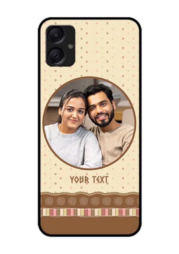 Galaxy M05 Custom Glass Phone Case - Brown Dotted Mobile Case Design