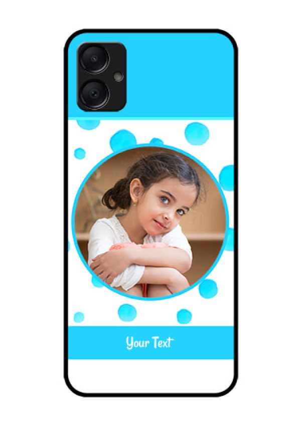 Galaxy M05 Custom Glass Phone Case - Blue Bubbles Pattern Design